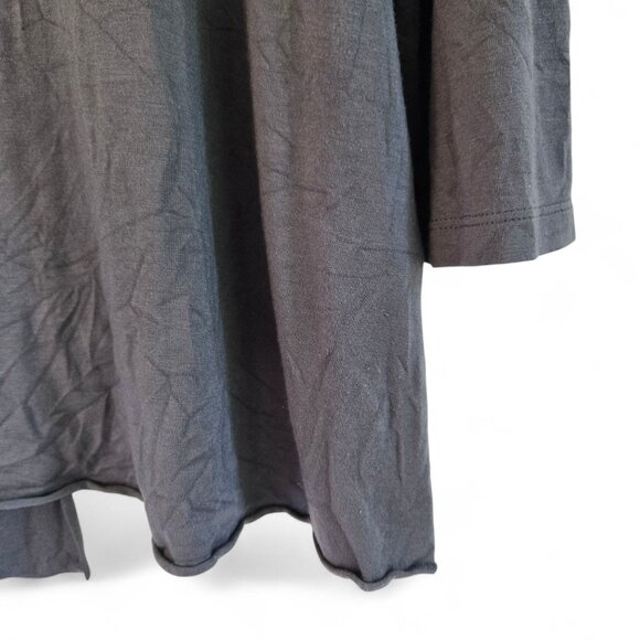 Comfy USA Womens Lagenlook Asymmetrical Hem Knit Top Blue Gray Small - Picture 11 of 13